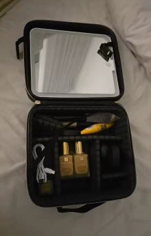 Makeup Bag with LED Mirror Travel Makeup Case for Women and Makeup Artists Cosmetic Organizer Large Make up Bags